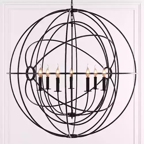 Restoration Hardware FOUCAULTS TWIN-ORB CHANDELIER 41 Black