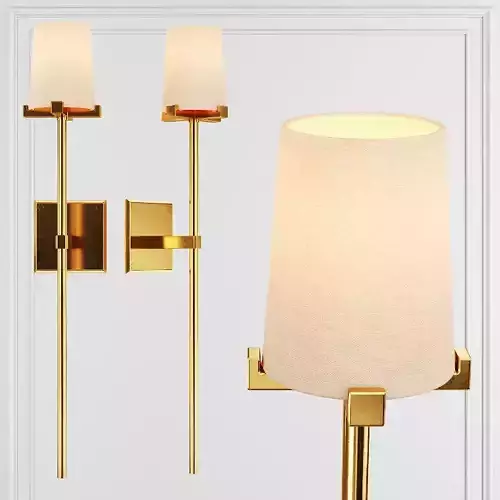 RH PAUILLAC TORCHE SCONCE Fabric shade and Brass