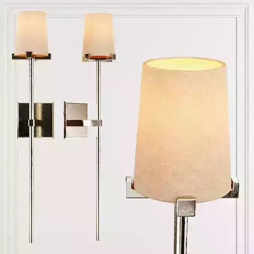 RH PAUILLAC TORCHE SCONCE Fabric shade and Nickel