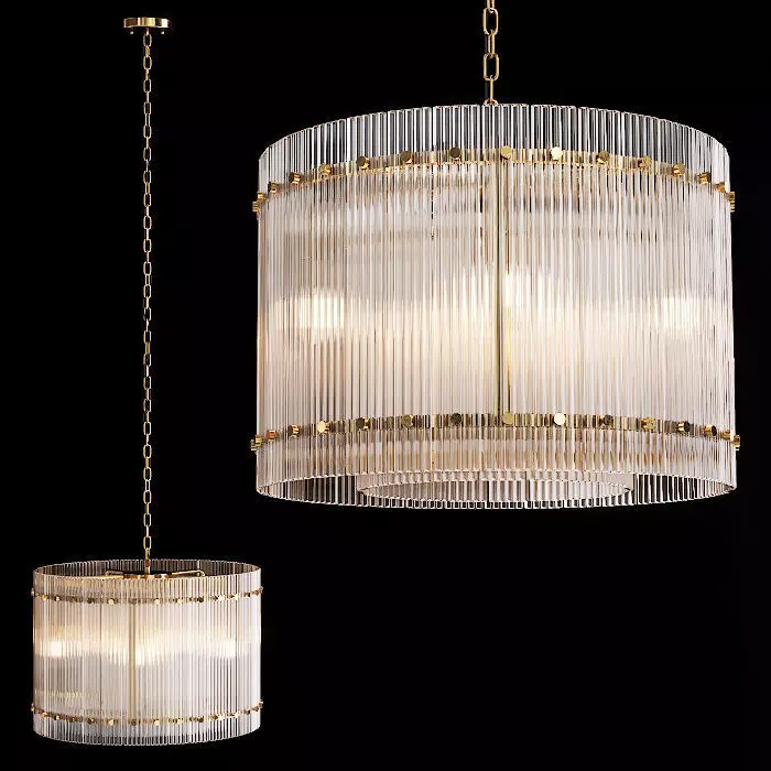 Restoration Hardware SAN MARCO 1-TIER ROUND CHANDELIER 22 Brass 3D model