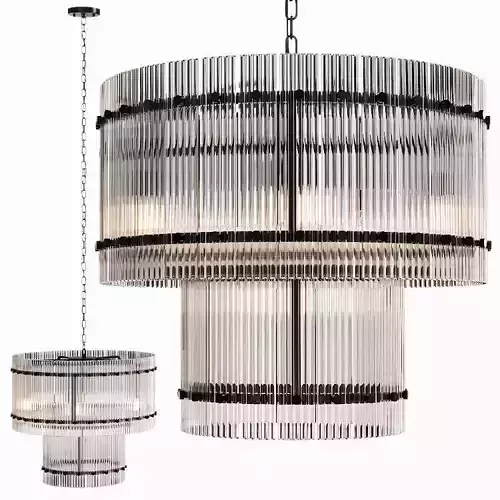 Restoration Hardware SAN MARCO 2-TIER ROUND CHANDELIER 22 Black