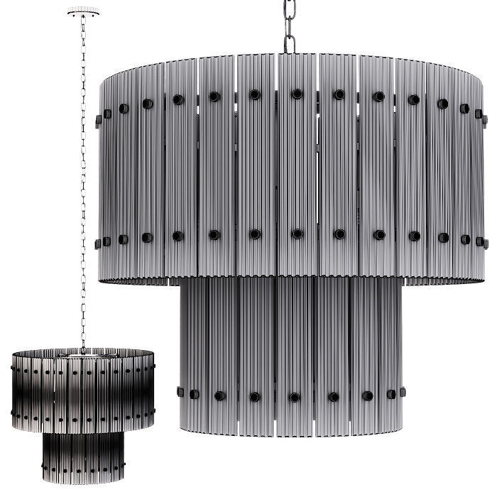 Restoration Hardware SAN MARCO 2-TIER ROUND CHANDELIER 22 Black 3D model_1