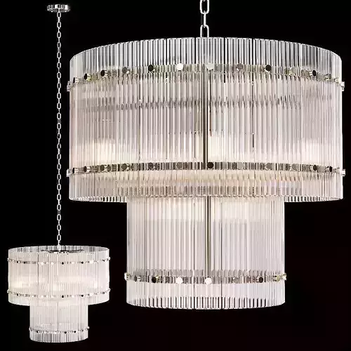 Restoration Hardware SAN MARCO 2-TIER ROUND CHANDELIER 22 Nickel