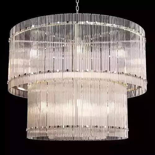 Restoration Hardware SAN MARCO 2-TIER ROUND CHANDELIER 36 Nickel