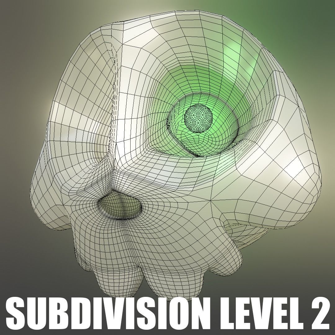 CARTOON SKULL - BLENDER Low-poly 3D model_13