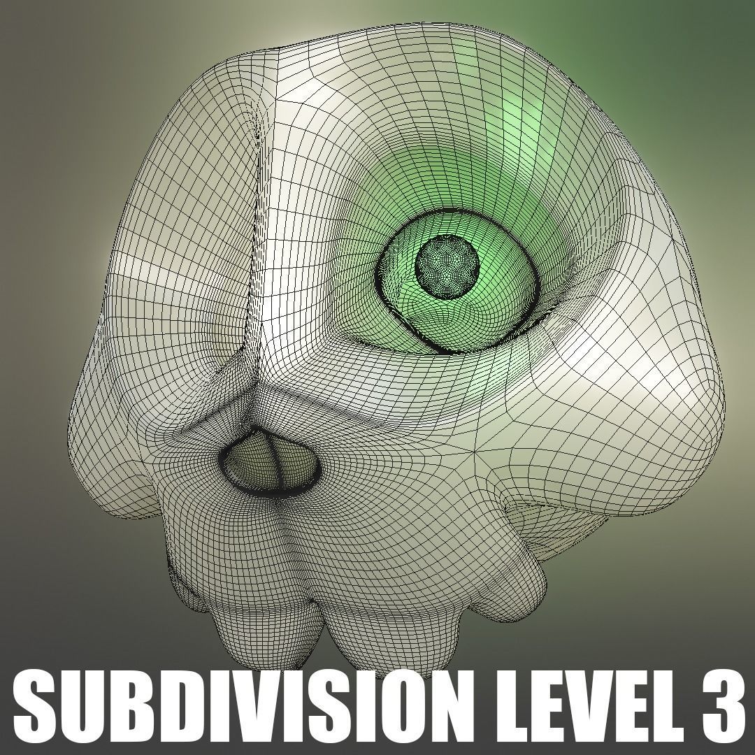 CARTOON SKULL - BLENDER Low-poly 3D model_14