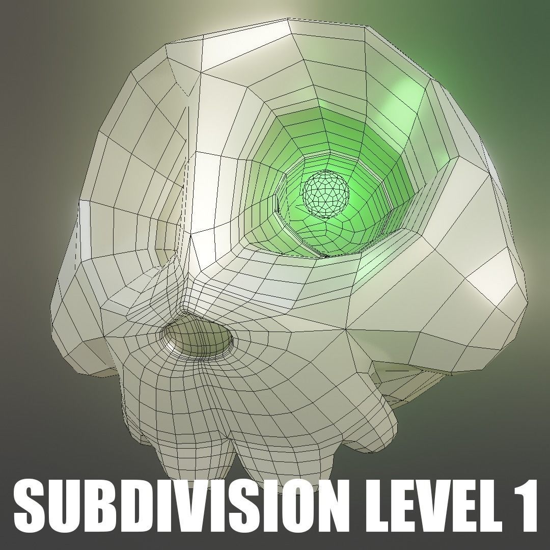 CARTOON SKULL - BLENDER Low-poly 3D model_12