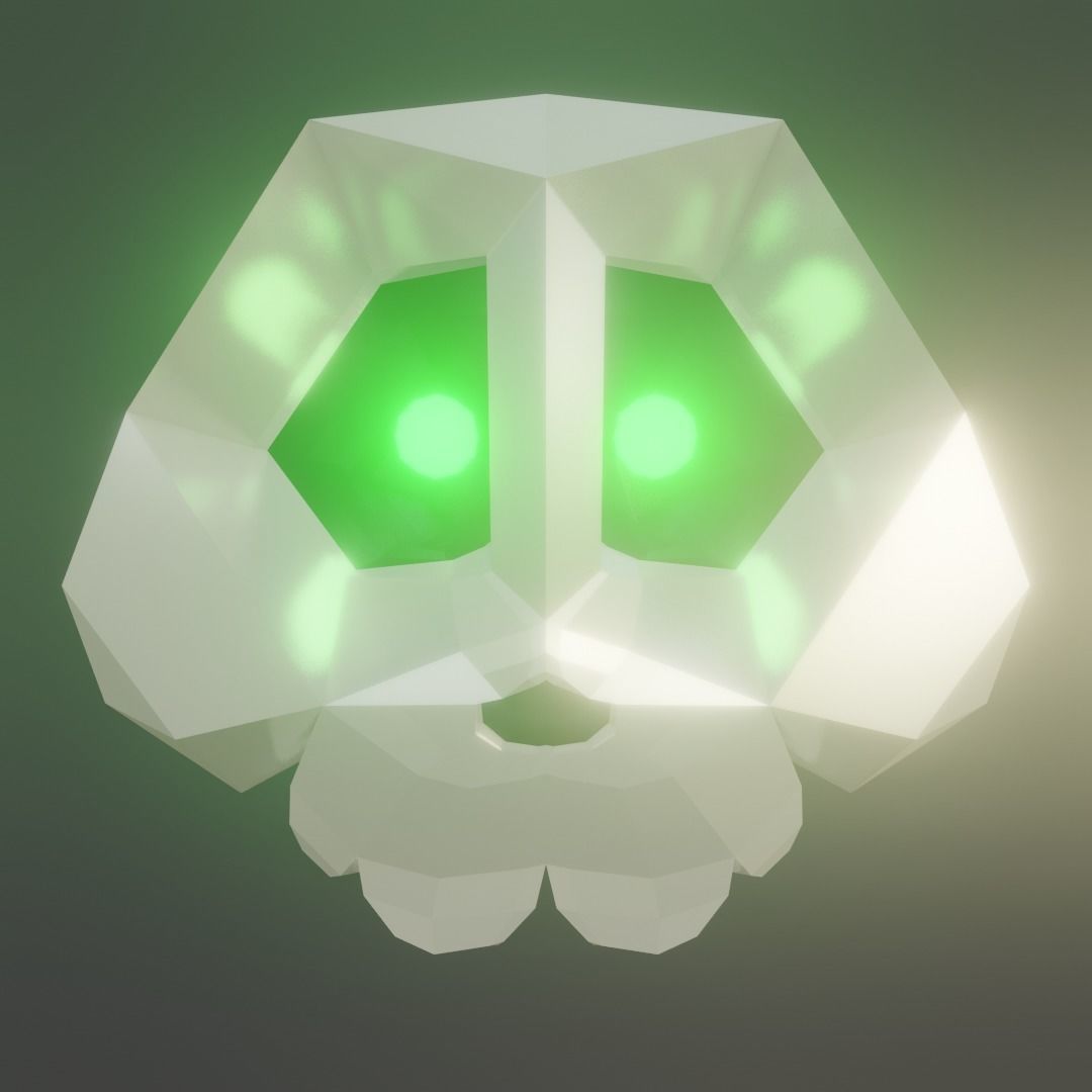 CARTOON SKULL - BLENDER Low-poly 3D model_3