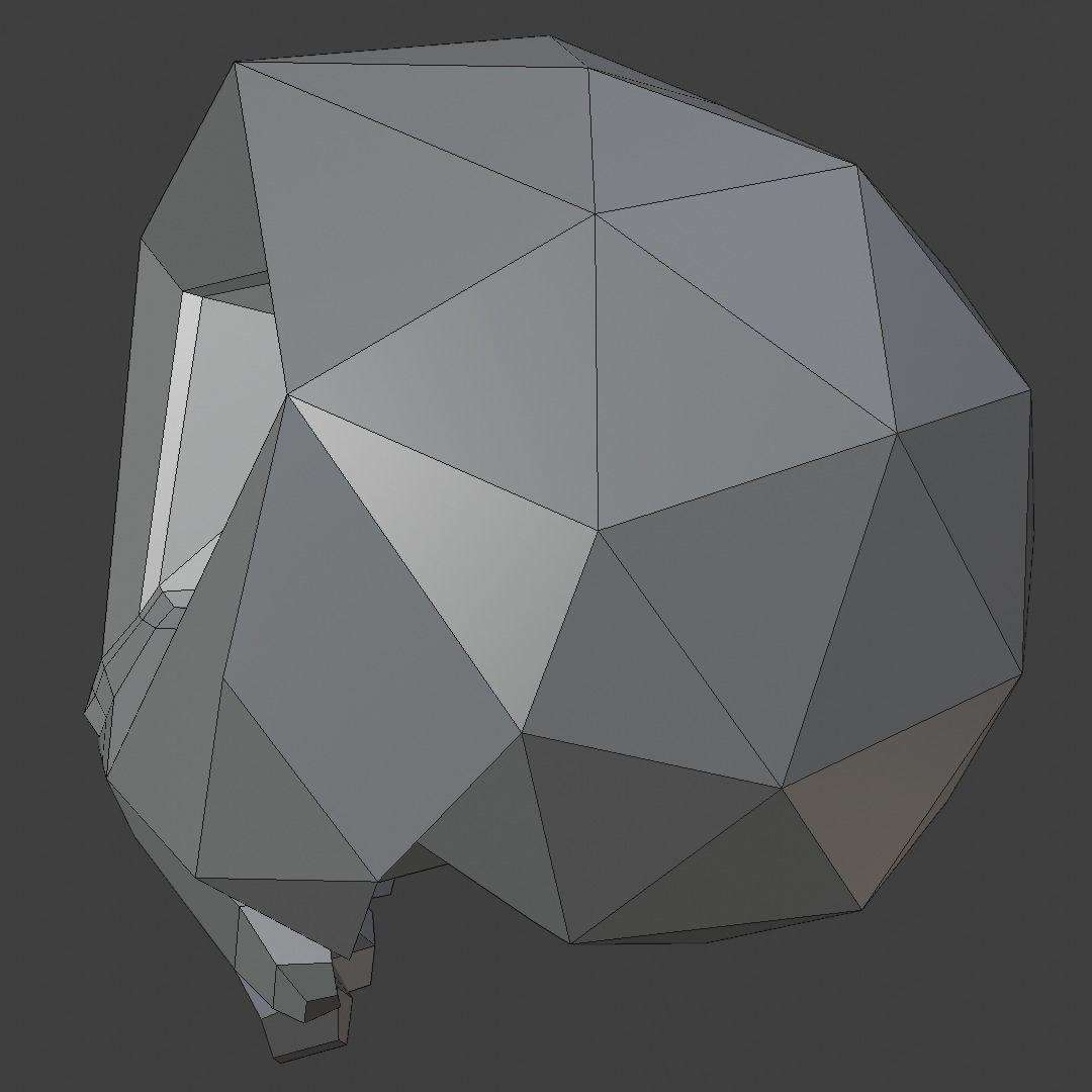 CARTOON SKULL - BLENDER Low-poly 3D model_6
