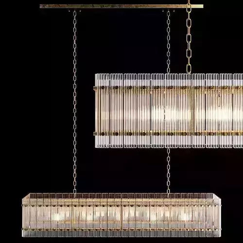 Restoration Hardware SAN MARCO LINEAR CHANDELIER 54 Brass 3D model