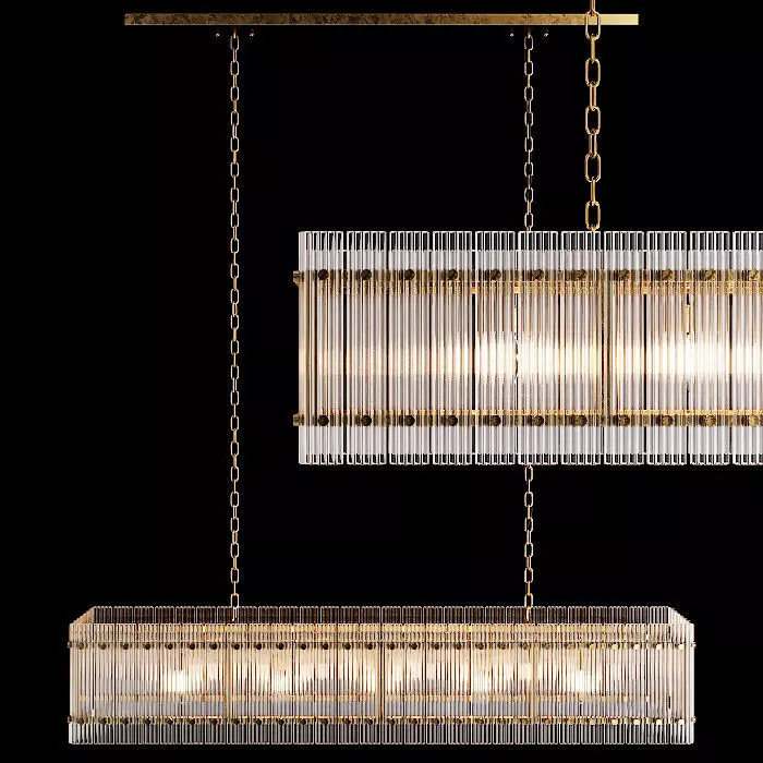 Restoration Hardware SAN MARCO LINEAR CHANDELIER 54 Brass 3D model_0