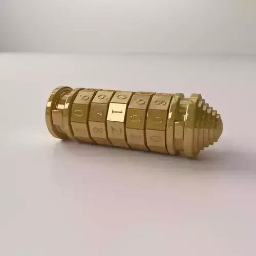 Cryptex gold lock with numbers