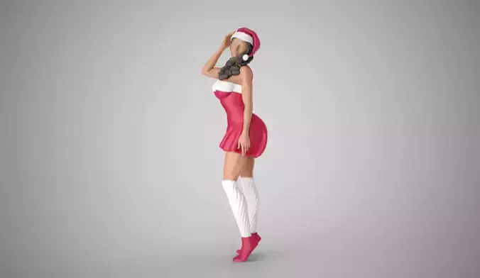 Happy New Year Girl 3D print model
