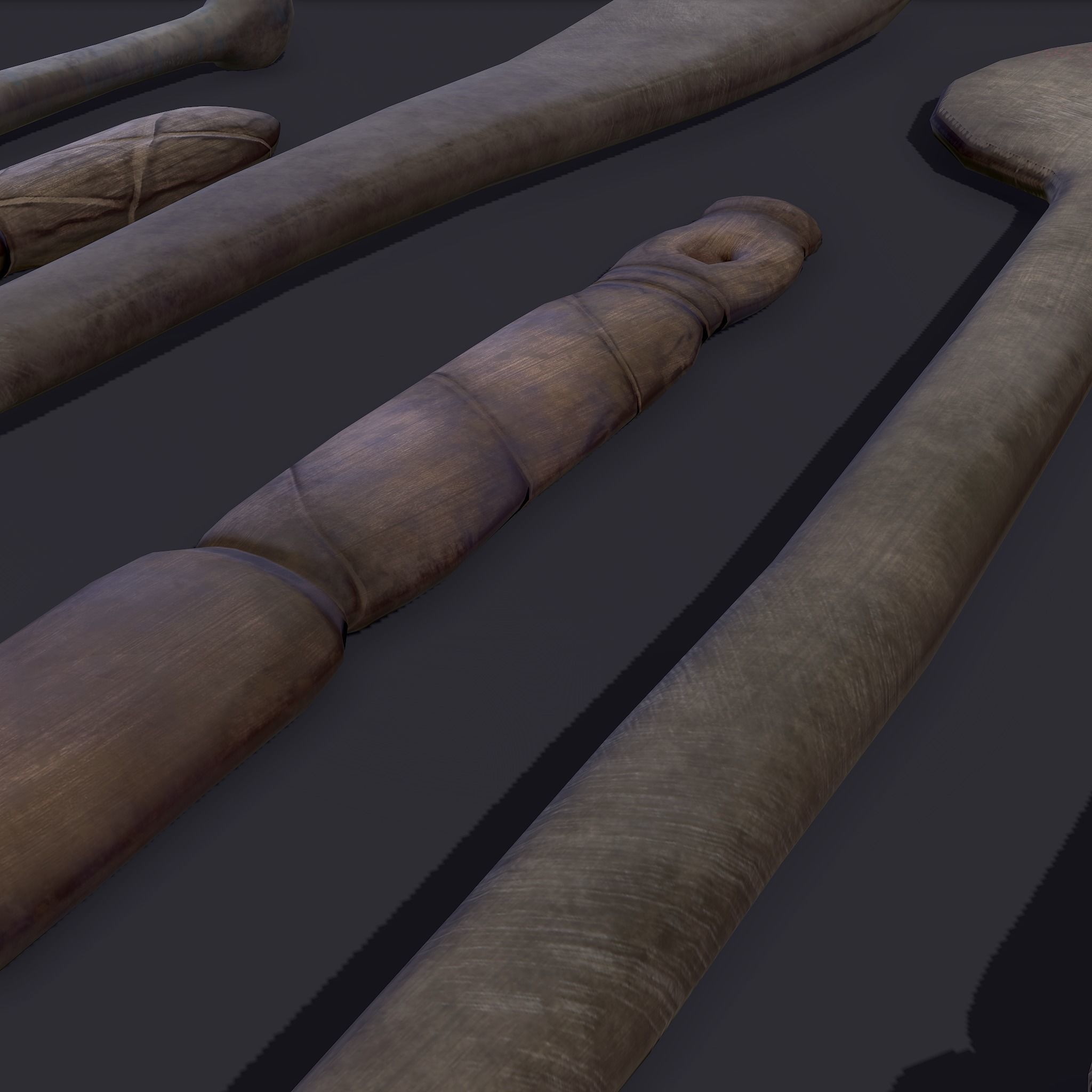 Medieval Needles Makeup Pieces Low-poly 3D model_22