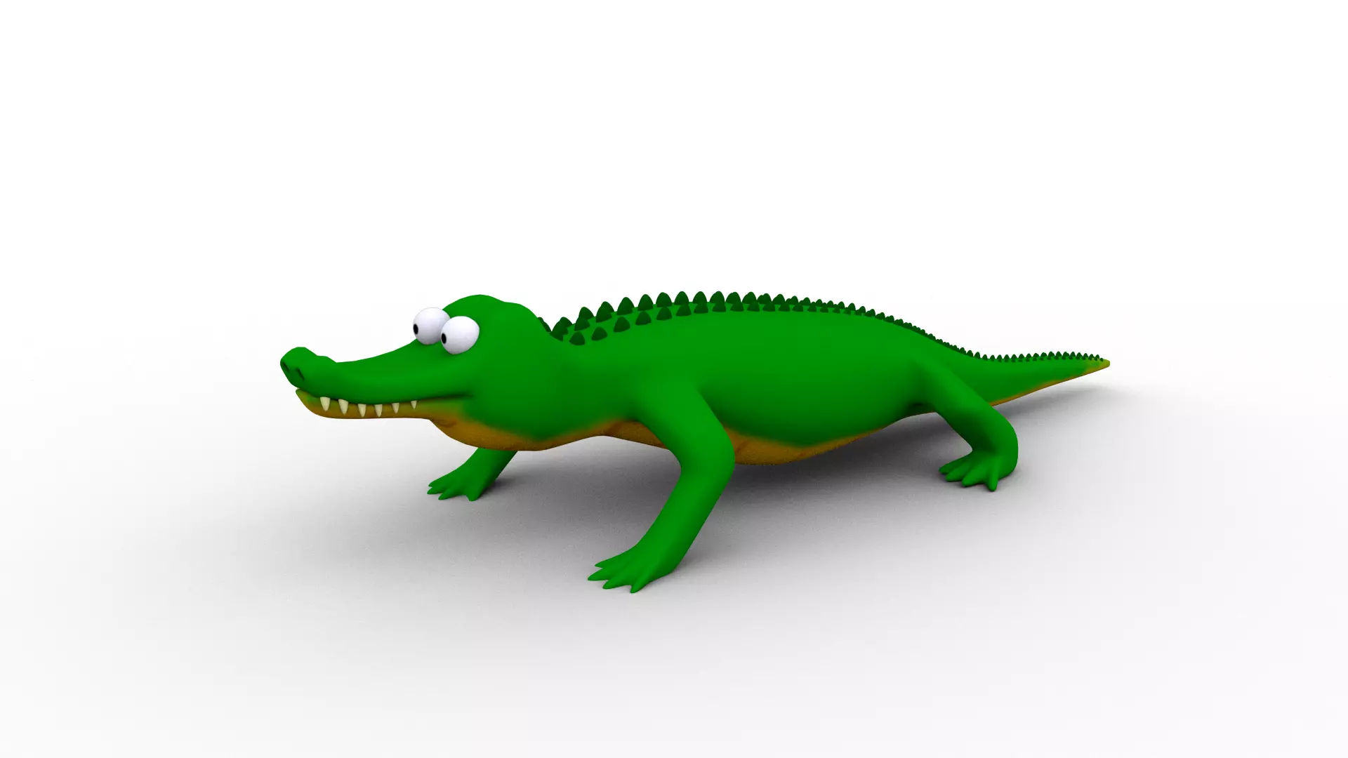 Cartoon Crocodile - Rigged Low-poly 3D model