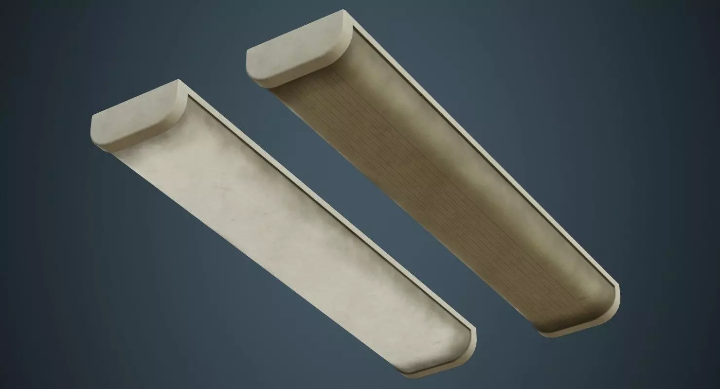 Fluorescent Bulb 2B Low-poly 3D model_0