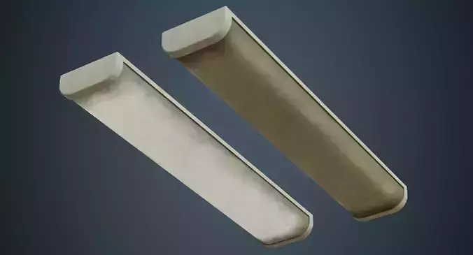 Fluorescent Bulb 2B Low-poly 3D model