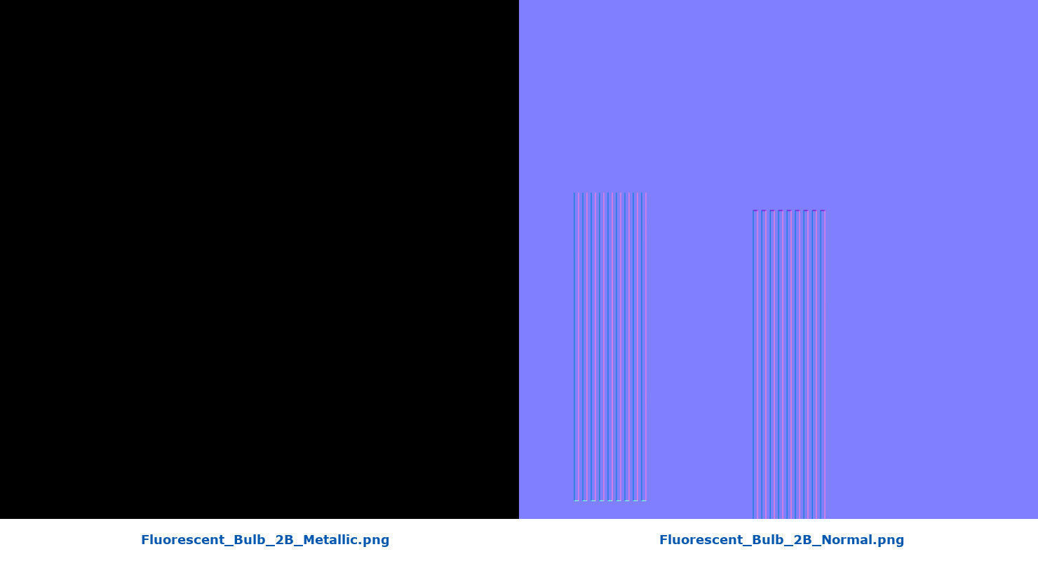 Fluorescent Bulb 2B Low-poly 3D model_10