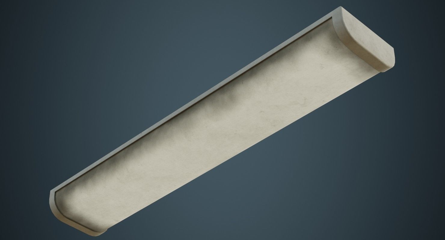 Fluorescent Bulb 2B Low-poly 3D model_2