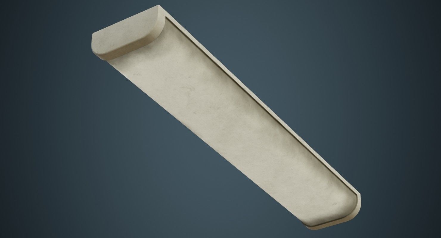 Fluorescent Bulb 2B Low-poly 3D model_1