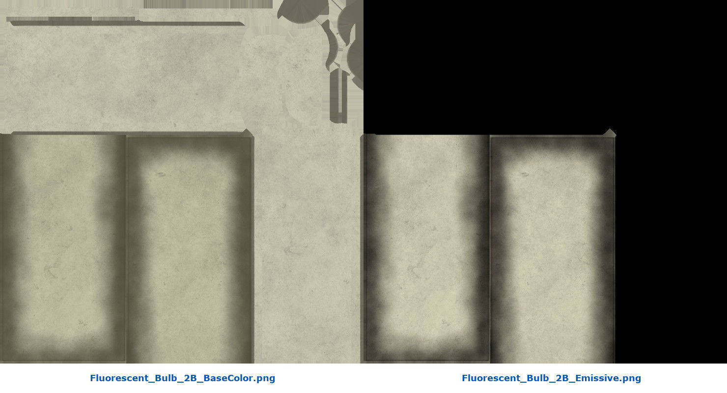 Fluorescent Bulb 2B Low-poly 3D model_9