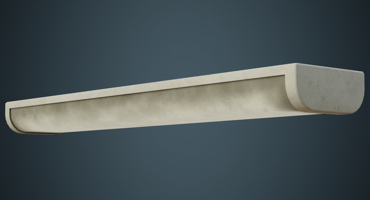 Fluorescent Bulb 2B Low-poly 3D model_4