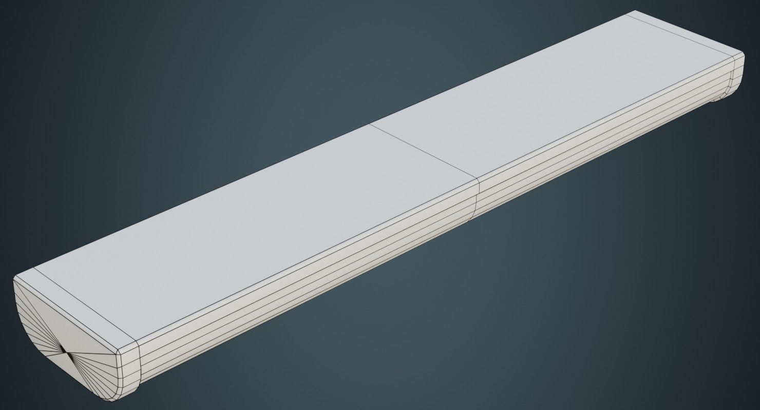 Fluorescent Bulb 2B Low-poly 3D model_7