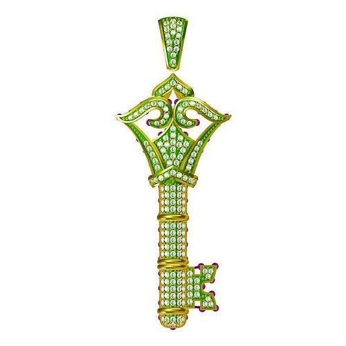 JCD Format Vintage key shape pendant  3dm jewelry 3D print model