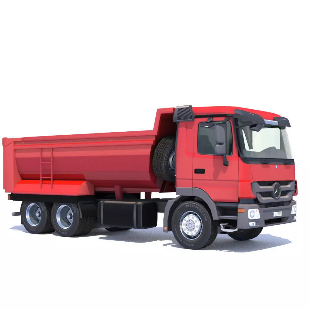 Mercedes Actros Dumper Low-poly 3D model_0