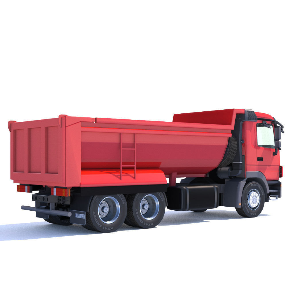 Mercedes Actros Dumper Low-poly 3D model_3