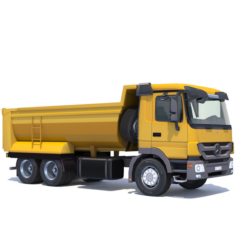 Mercedes Actros Dumper Low-poly 3D model_14