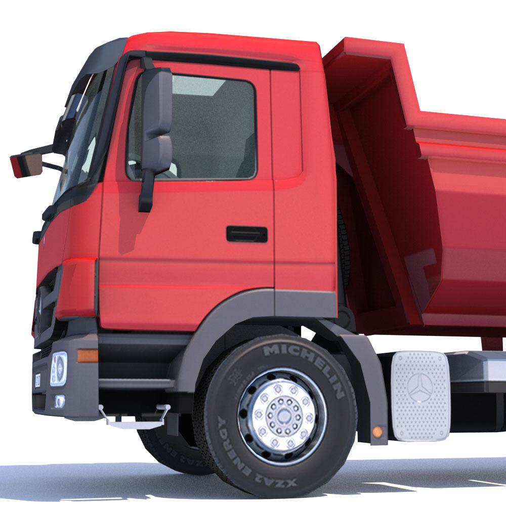 Mercedes Actros Dumper Low-poly 3D model_11