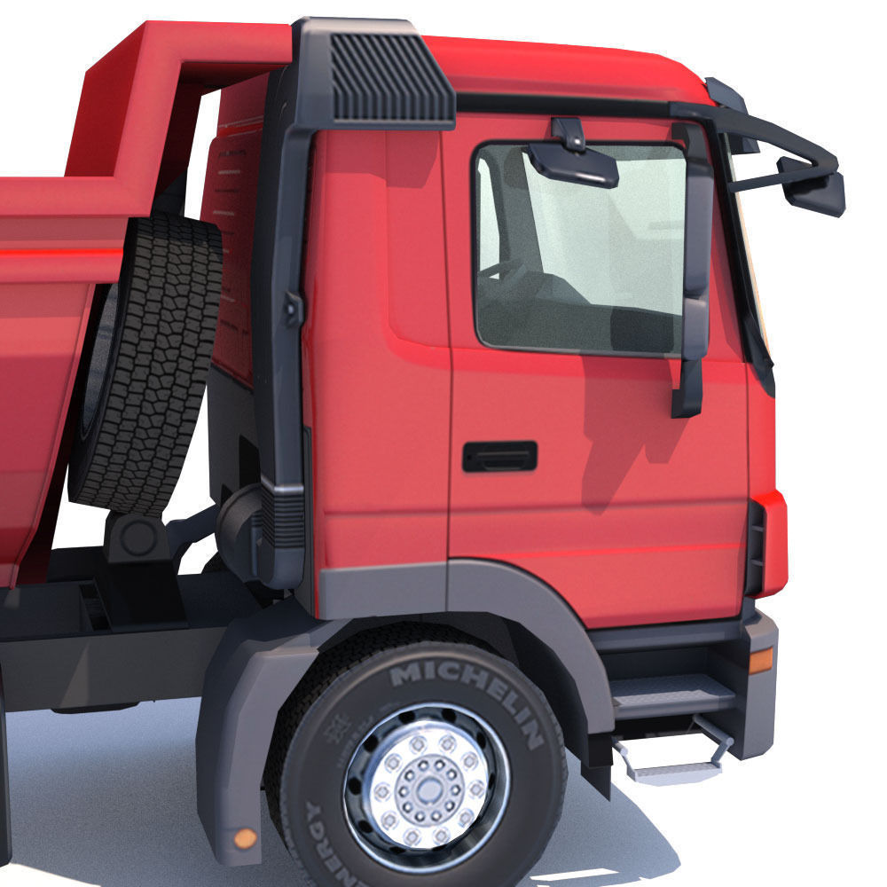 Mercedes Actros Dumper Low-poly 3D model_7