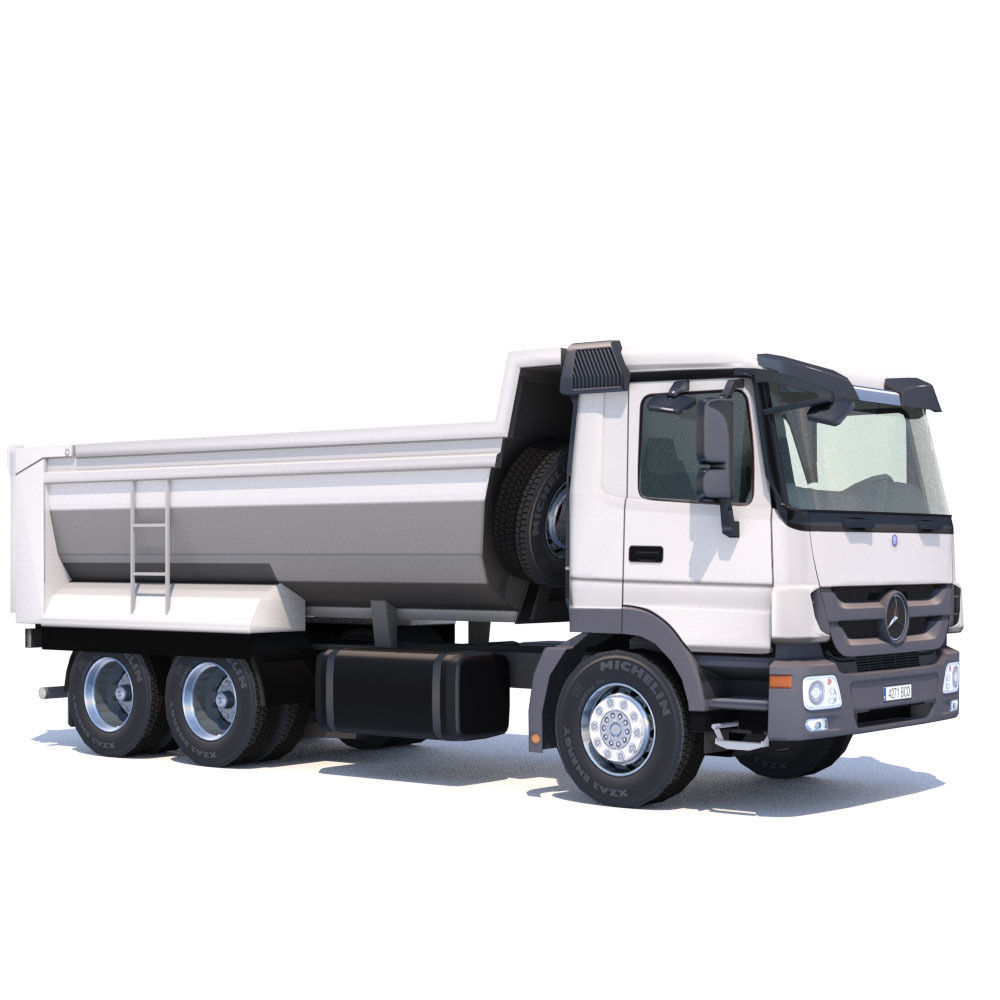 Mercedes Actros Dumper Low-poly 3D model_13
