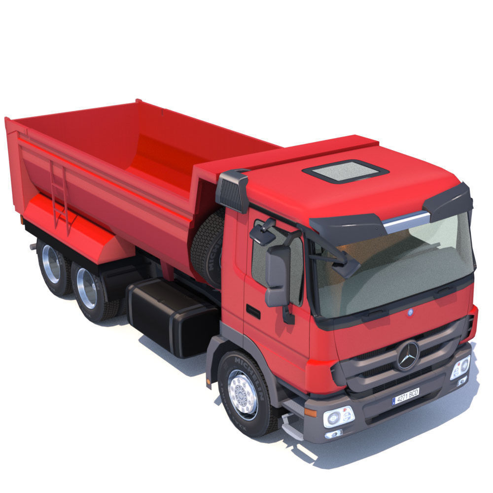 Mercedes Actros Dumper Low-poly 3D model_8