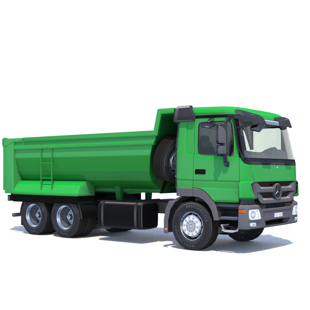 Mercedes Actros Dumper Low-poly 3D model_15