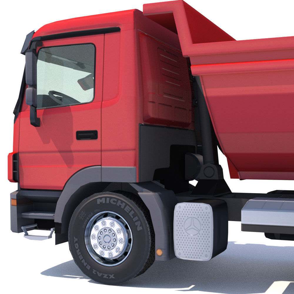 Mercedes Actros Dumper Low-poly 3D model_10