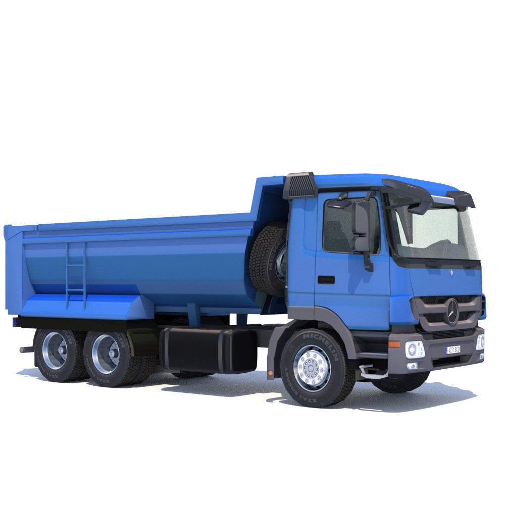 Mercedes Actros Dumper Low-poly 3D model_16