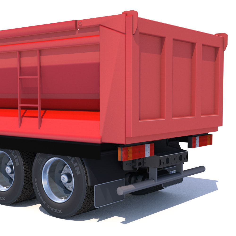 Mercedes Actros Dumper Low-poly 3D model_12