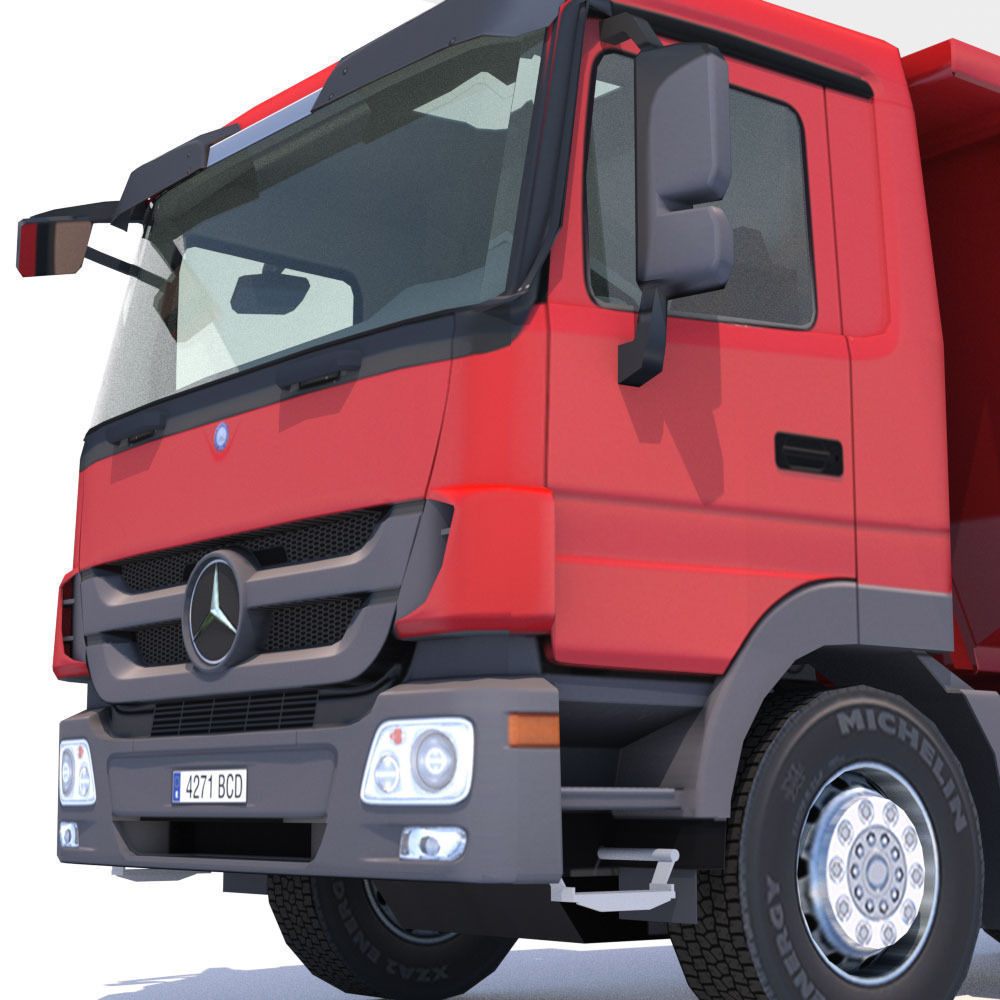 Mercedes Actros Dumper Low-poly 3D model_6