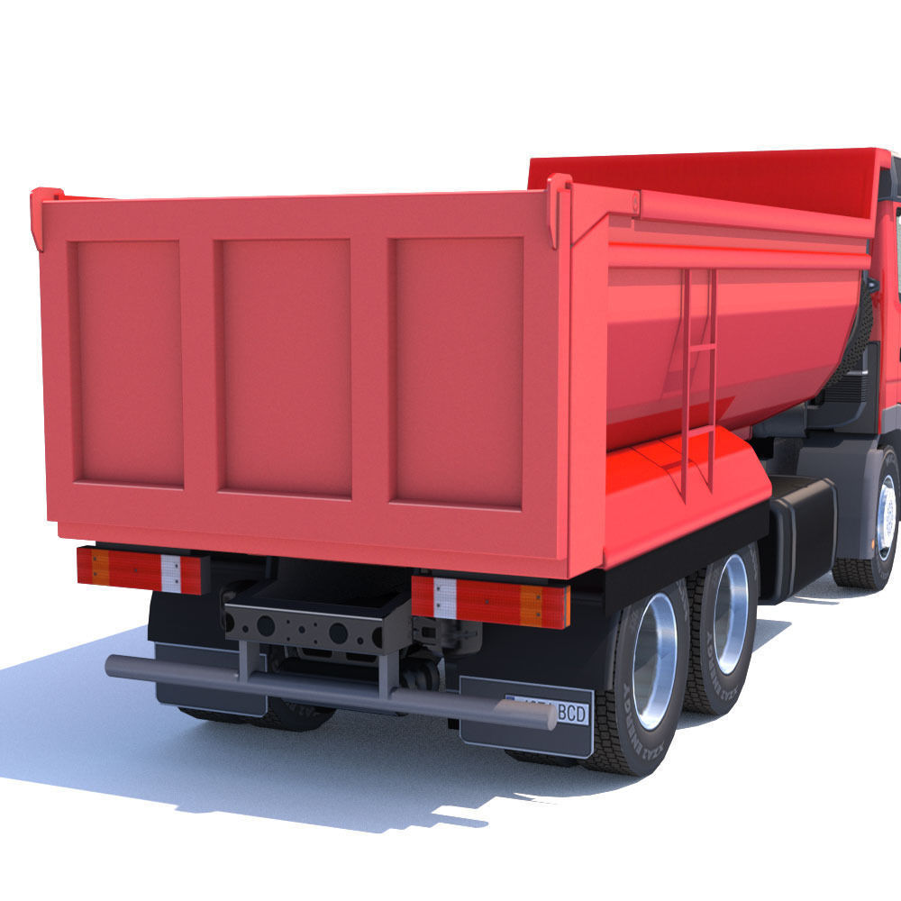 Mercedes Actros Dumper Low-poly 3D model_9