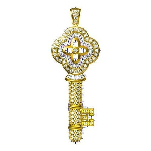JCD Format Gold key shape pendant  autodesk jewelry design 3D print model
