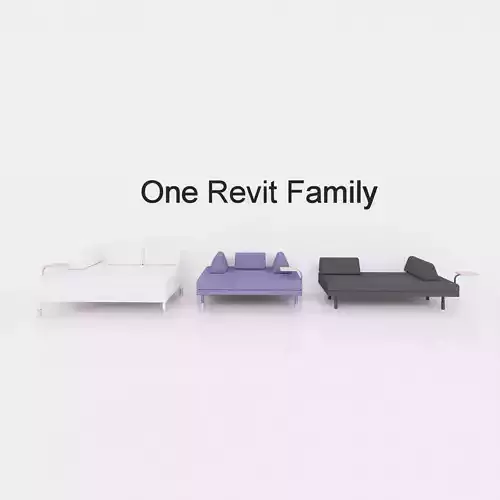 FLOTTEBO sleeper sofa - Full parametric Revit Family  Free 3D model