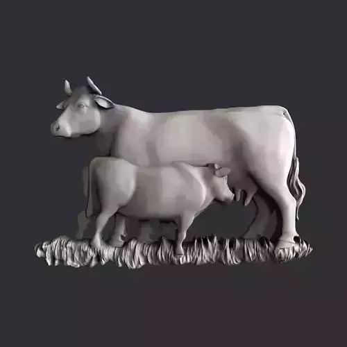 3d STL models for CNC router cow
