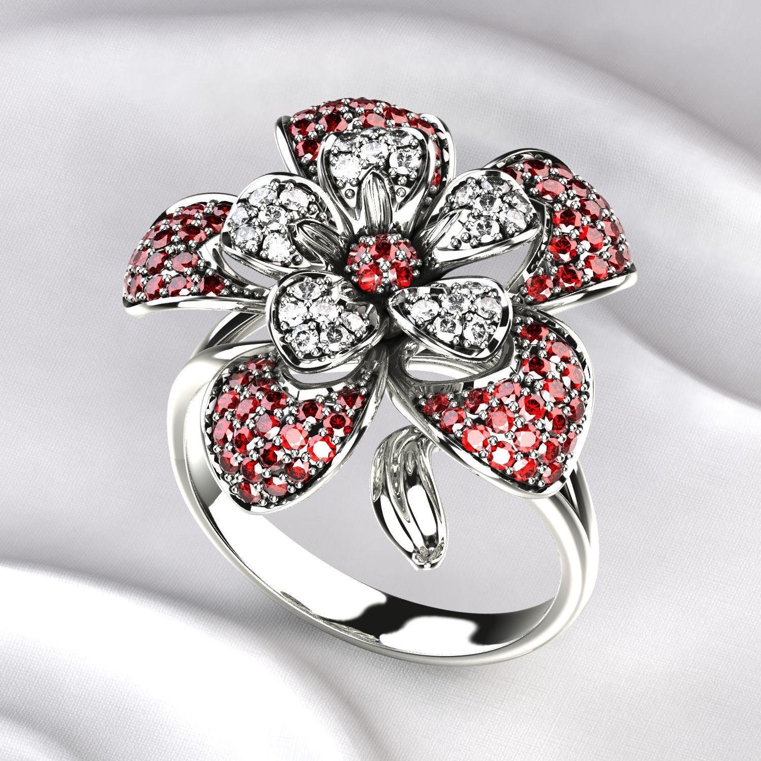 Flower Gold Ring 3D print model_5