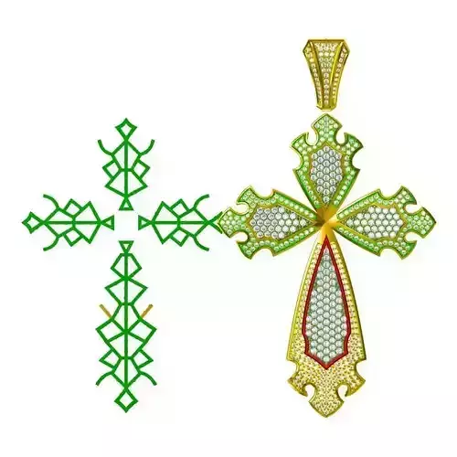 JCD Format Gold criss-cross pendant wax files jewelry