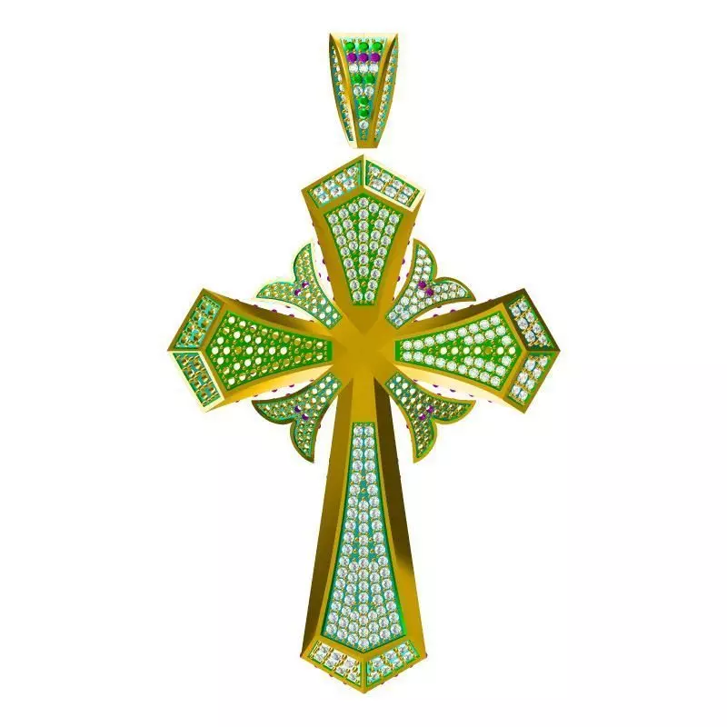 JCD Format Gold criss-cross pendant types of jewelry files 3D print model