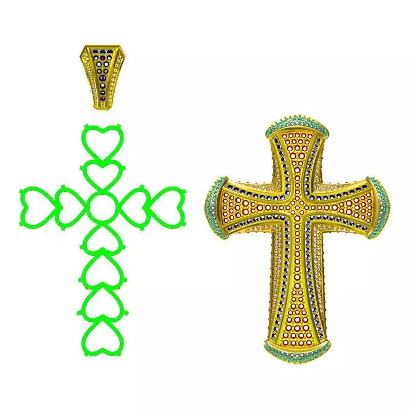 JCD Format Gold criss-cross pendant sale 3dm jewelry files 3D print model