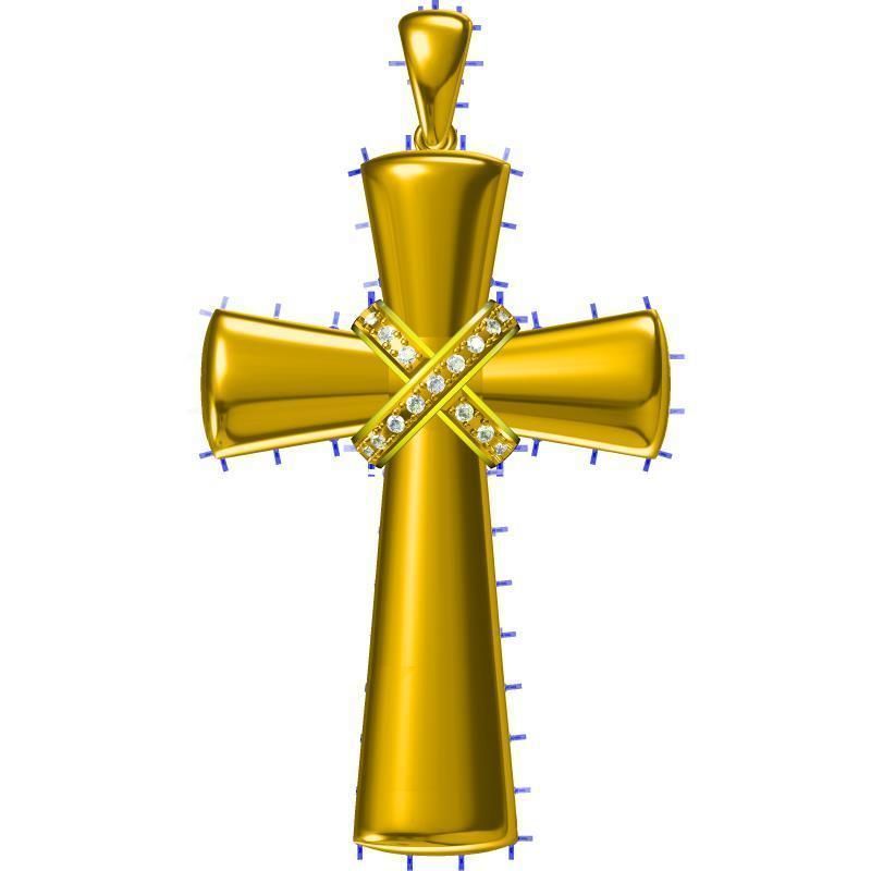 JCD Format Gold criss-cross pendant rhinoceros 3d jewelry design 3D print model