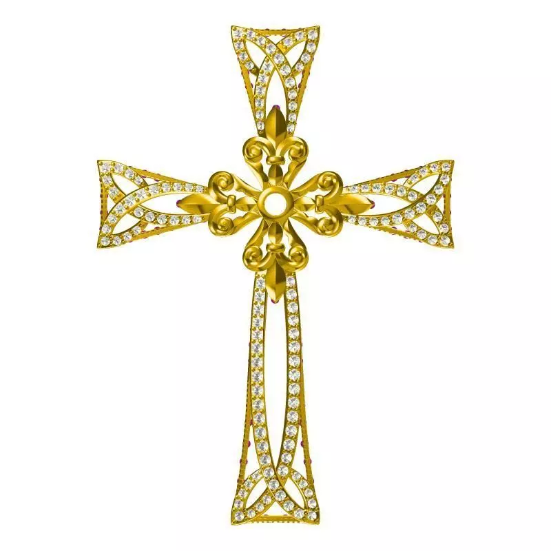 JCD Format Gold criss-cross pendant jewelry cad programs 3D print model